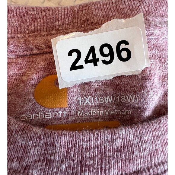 Carhartt Women's Original Fit Pocket Tee Top Short Sleeve Heather Pink Size 1X - Picture 10 of 10